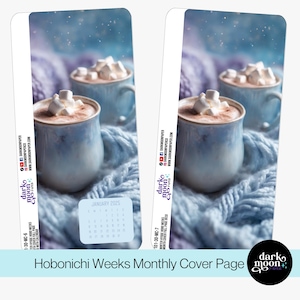 Hobonichi Weeks Month Divider - January Monthly Cover Page - Winter Hygge - Matte Stickers on White - 101-30-MC-6