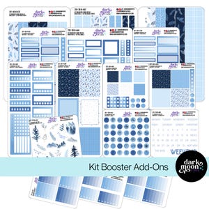 Kit de pegatinas para planificador con temática de invierno - Kit adicional - Ramas heladas - Pegatinas mate sobre blanco - 201-10-B