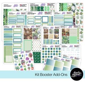 Kit de pegatinas para planificador con temática de primavera - Kit adicional de refuerzo - Suculentas de cabaña - Pegatinas mate en blanco - 103-10-B