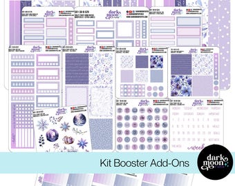 Winter Themed Planner Sticker Kit - Booster Add On Kit - Violet Frost - Matte Stickers on White - 301-10-B