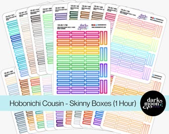Pegatinas delgadas para caja Hobonichi Cousin: 1 hora, mate removible