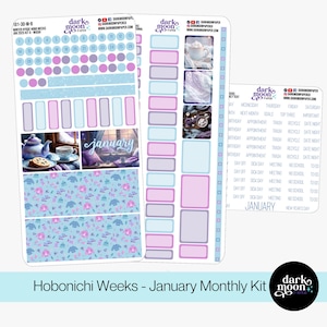 Hobonichi Weeks January Monthly Kit - Winter Hygge - Matte Stickers - 101-30-M