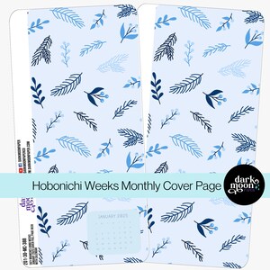Hobonichi Weeks Month Divider - January Monthly Cover Page - Icy Branches - Matte Stickers on White - 201-30-MC