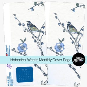Hobonichi Weeks Month Divider - BLUE SERENADE - Bluebird Spring Theme Matte Planner Stickers - 204-30-MC