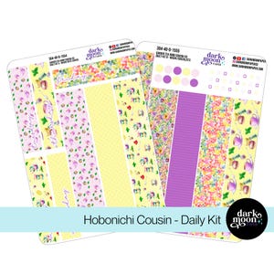 Hobonichi Cousin (A5) kit quotidien - GARDEN TEA - Stickers mats thème floral printanier théière 204-40-D