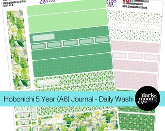 Fresh Jasmine Hobonichi 5-Year Journal Stickers – Floral Planner Kit