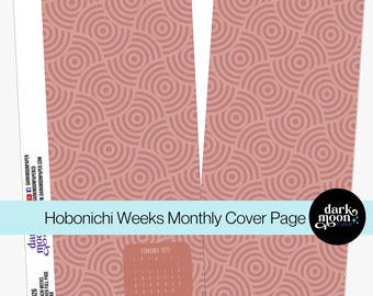 Hobonichi Weeks Section Divider - Monthly Cover Page - CLAY TONES - Minimalist Theme