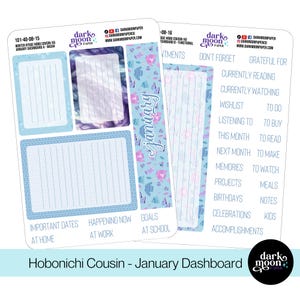 Hobonichi Cousin/A5 Dashboard - Monthly Goals Planning Stickers - Winter Hygge - Matte Planner Stickers on White - 101-40-DB-15