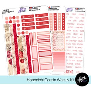 Hobo Cousin/A5 Weekly Kit - Love Letters - Matte Stickers on White - Valentine Planner Stickers 101-40-W-12