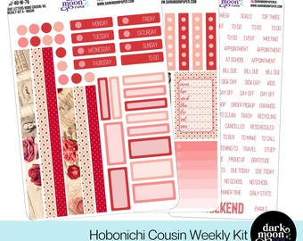 Liefdesbrieven valentijn planner stickers – Hobonichi Cousin Weekly Kit