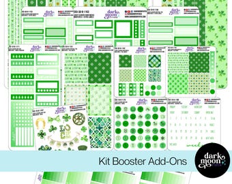 St Patrick's Day Planner Stickers – Green Shamrock Clover Kit
