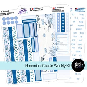 Hobo Cousin/A5 Weekly Kit - BLUE SERENADE - Blue Bird Spring Theme Matte Planner Stickers 204-40-W