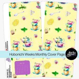 Hobonichi Weeks Month Divider - GARDEN TEA - Spring Floral Teapot Theme Matte Planner Stickers - 304-30-MC