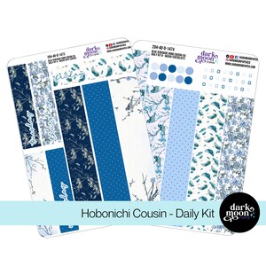 Hobonichi Cousin (A5) Daily Kit - BLUE SERENADE - Blue Bird Spring Theme Matte Planner Stickers 204-40-D