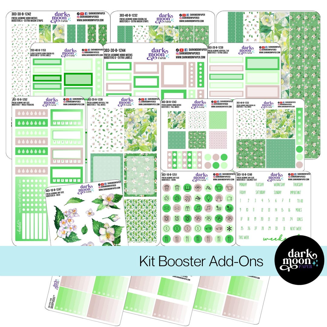 Spring Floral Planner Sticker Kit - Fresh Jasmine Booster Add-on - Etsy