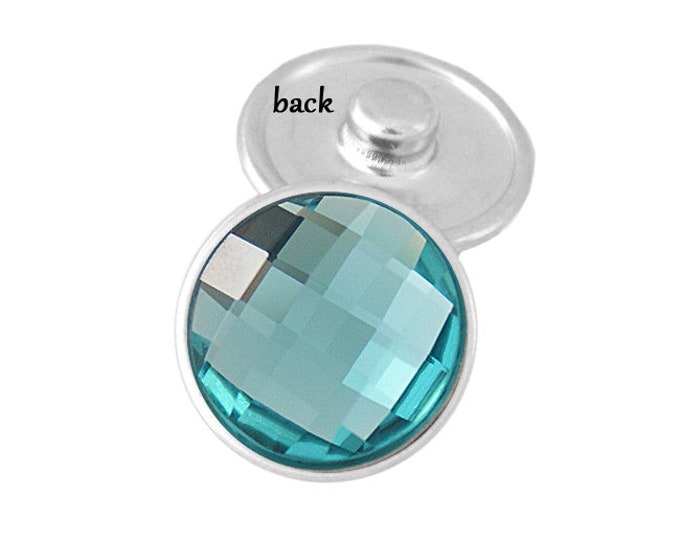 18-19mm SNAP button - turquoise blue faceted - snap button - chunk buttons - ginger snaps - interchangeable jewelry - SNAP chunk