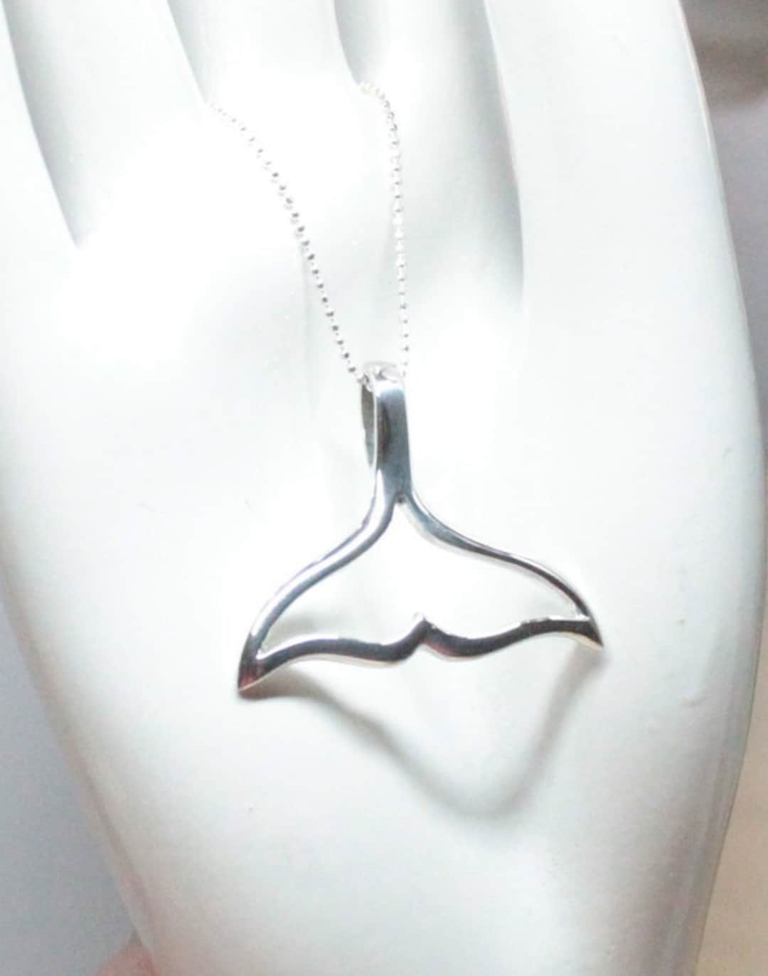 Sterling Silver Whales Tail Pendant 925 Sterling Silver Etsy