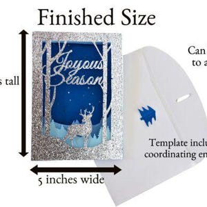 Winter Forest Tri Fold Card all Format SVG and PDF template