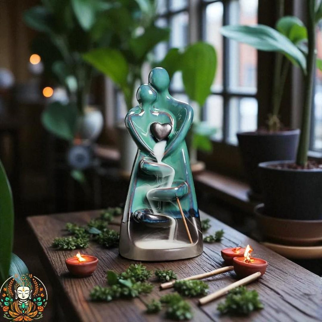 Eternal Harmony Couple Backflow Incense Burner – Symbol of Love, Balance & Serenity