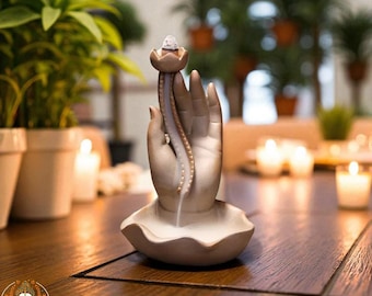 Lotus Hand Backflow Incense Burner | Ceramic Zen Decor