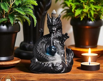 Dragon Spirit Backflow Incense Burner | Mystical Smoke Fountain for Relaxation, Meditation & Home Décor (No Incense Included)
