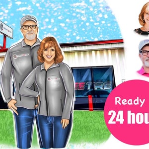 Family Portrait, Portrait From Photo, Custom Cartoon Portrait, Custom Couple Gift, Family Portrait Illustration, Portrait Painting, Drawing