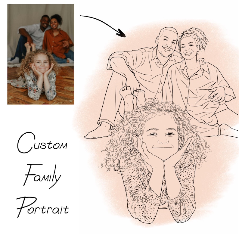 One Line Drawing: Minimalist Portrait from Photo, Digital Art, First Anniversary Gift image 13