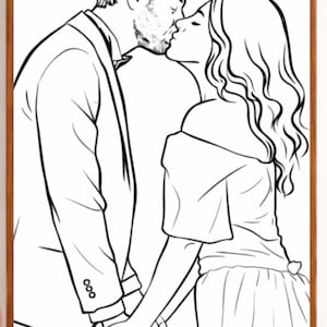 One Line Drawing: Minimalist Portrait from Photo, Digital Art, First Anniversary Gift image 20