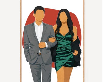 Faceless Minimalist Cartoon Portrait - Personalized Portraits, Drawing from Photo, Digital Faceless Illustration