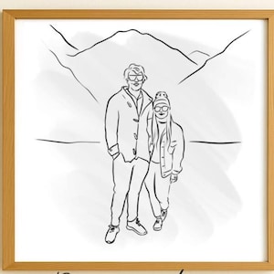 One Line Drawing: Minimalist Portrait from Photo, Digital Art, First Anniversary Gift image 12
