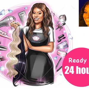 Braider Logo Retrato, Logotipo De Caricatura, Logotipo De Salón, Logotipo De Moda, Logotipo De Belleza, Diseño De Logotipo Personalizado, Logotipo De Negocios, Logotipo De Tienda, Logotipo De Dibujos Animados