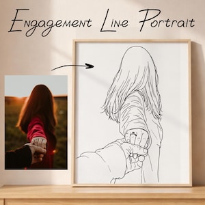 One Line Drawing: Minimalist Portrait from Photo, Digital Art, First Anniversary Gift image 18