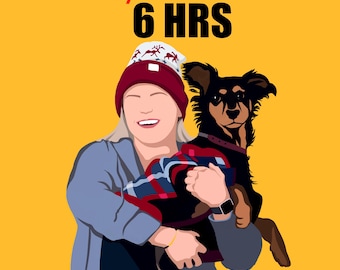 Faceless Portrait: Pet Art, Custom Minimalist Digital Drawing, Personalized Gift