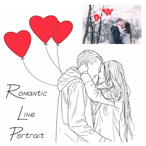 One Line Drawing: Minimalist Portrait from Photo, Digital Art, First Anniversary Gift image 14