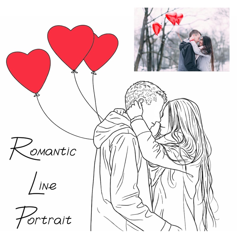 One Line Drawing: Minimalist Portrait from Photo, Digital Art, First Anniversary Gift image 14