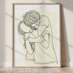 One Line Drawing: Minimalist Portrait from Photo, Digital Art, First Anniversary Gift image 7