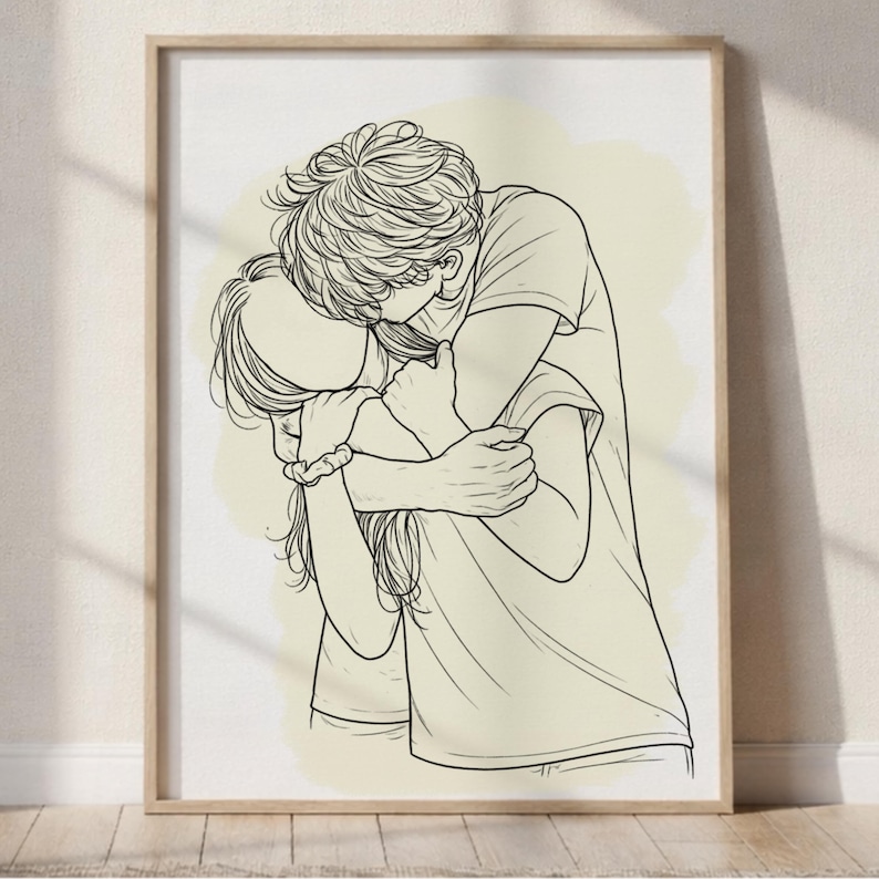 One Line Drawing: Minimalist Portrait from Photo, Digital Art, First Anniversary Gift image 7