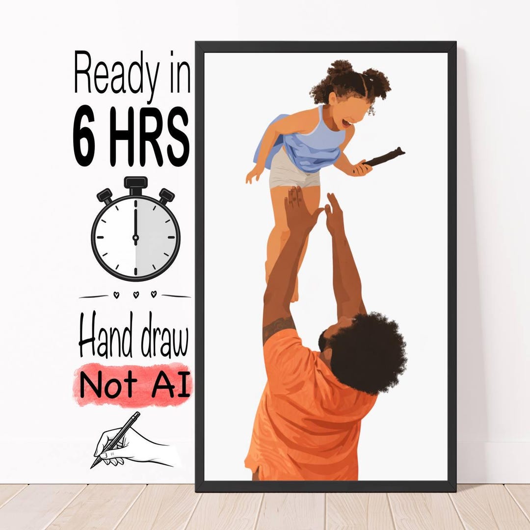 Faceless Portrait Gift for Dad: Custom Illustration, Drawing From Photo ...