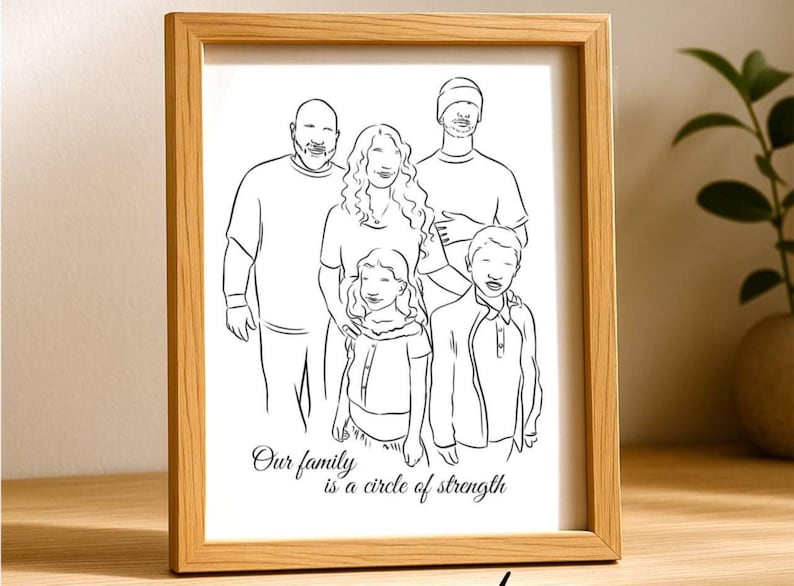 One Line Drawing: Minimalist Portrait from Photo, Digital Art, First Anniversary Gift image 15