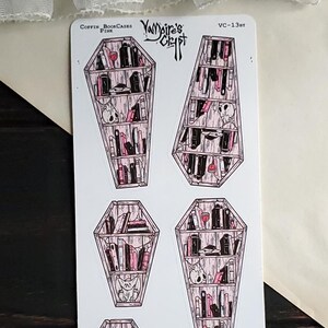 Pink Coffin Bookshelf STICKER Sheet- Vampire's Crypt- Spooky Cute ...