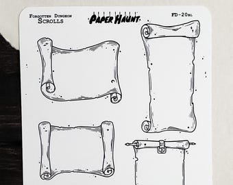 Scroll planner box STICKER Sheet | Forgotten Dungeon | Gothic Dungeon