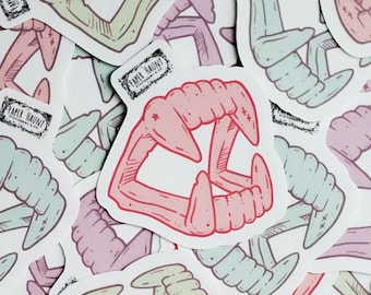 Pastel Vampire Fang Stickers, Spooky Cute, Pastel Goth