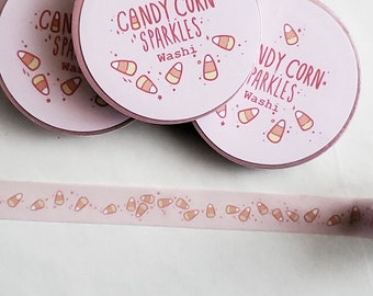 Candy Corn Sparkle WASHI Tape - Pastel Halloween