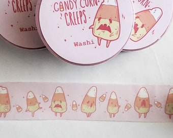 Candy Corn Creeps WASHI Tape - Pastel Halloween - Candy Monsters
