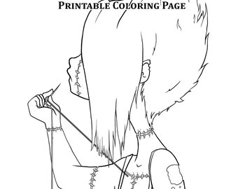 Zombie Coloring Page Etsy