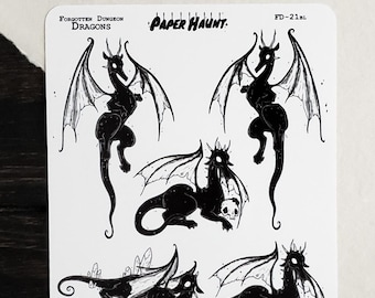 Dragon planner STICKER Sheet | Forgotten Dungeon | Gothic Dragons