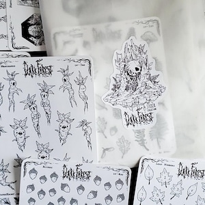 Dark Forest STICKER Sheet Collection - Bundle -Dark Fantasy - Goth - 23 Sticker sheets