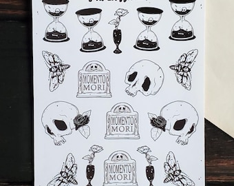 Memento Mori planner STICKER Sheet Victorian goth