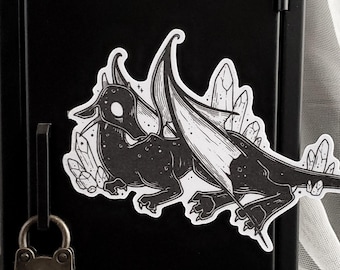 Crystal Dragon Magnet | Gothic Dark Fantasy