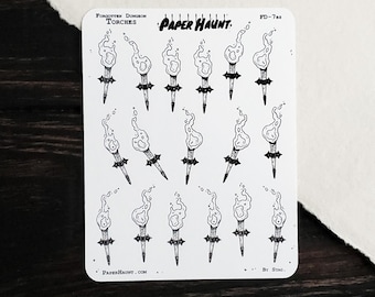 Torch Planner Sticker Sheet | Forgotten Dungeon